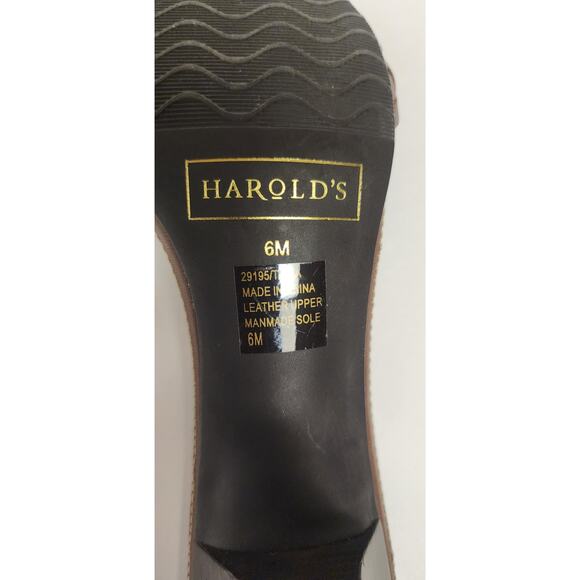 Harold's Tania Brown Leather Slide Sandals Size 6M - Picture 8 of 8